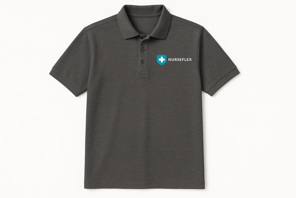 Healthcare Polo Shirt - Grey with Nurseflex Logo