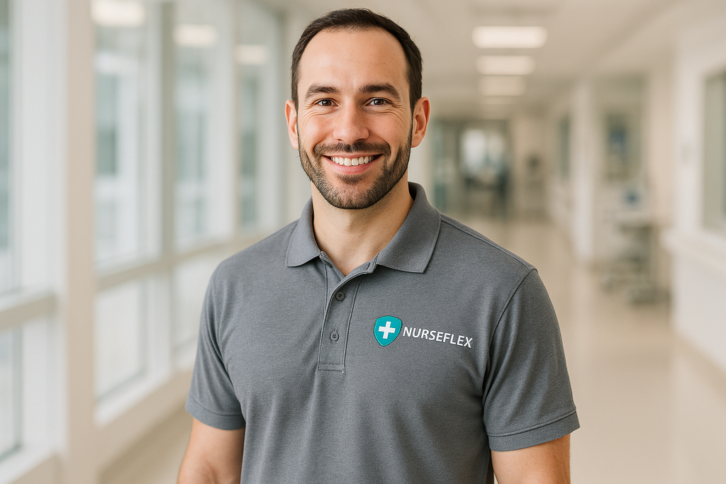 Healthcare Polo Shirt - Grey with Nurseflex Logo