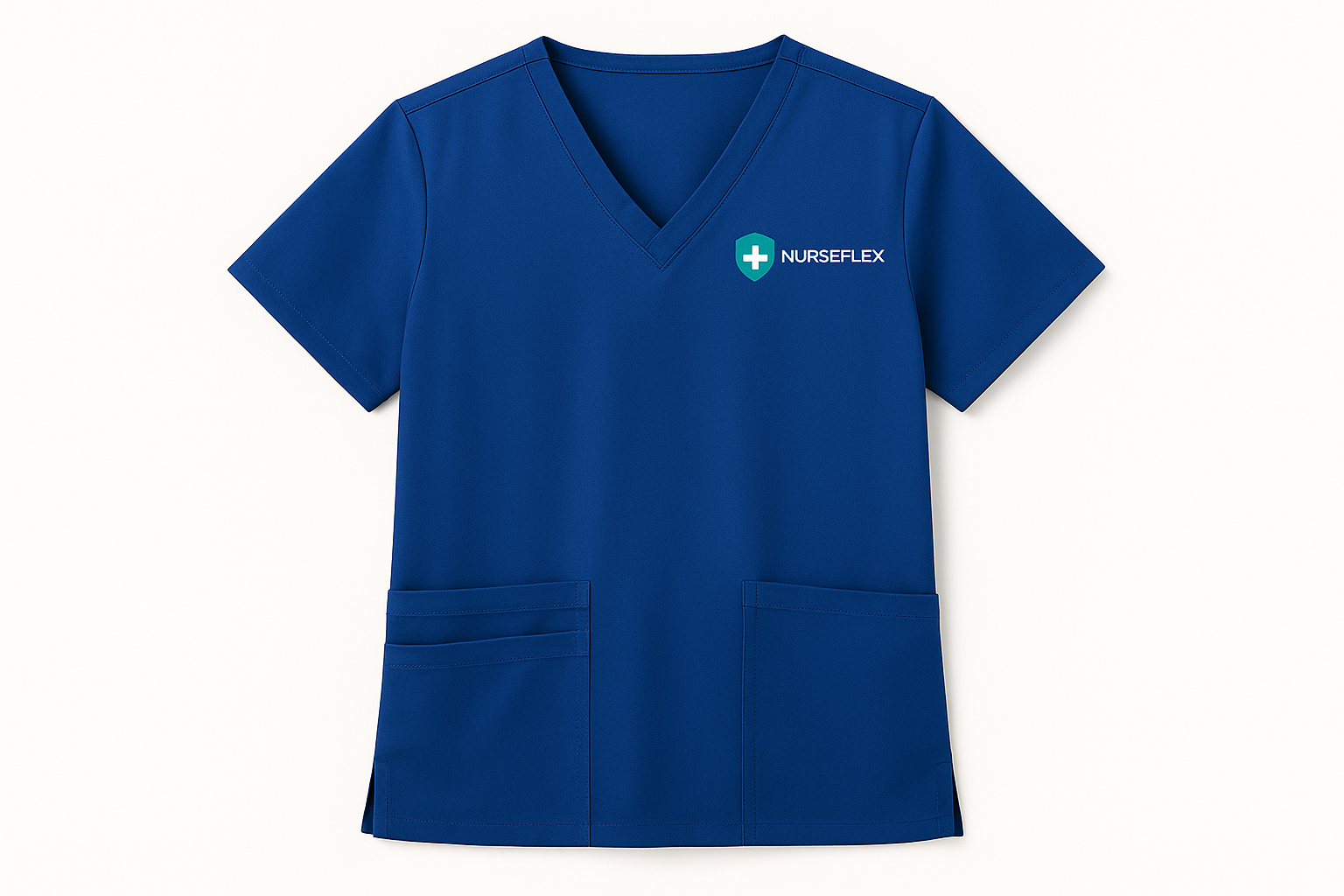 Registered Nurse Scrub Top - Royal Blue with Nurseflex Logo